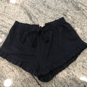 Navy ruffle shorts